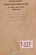 Thompson-Thompson Type C & CD, Truform Surface Grinder Operators Instruct & Parts Manual-Type C-Type CD-01